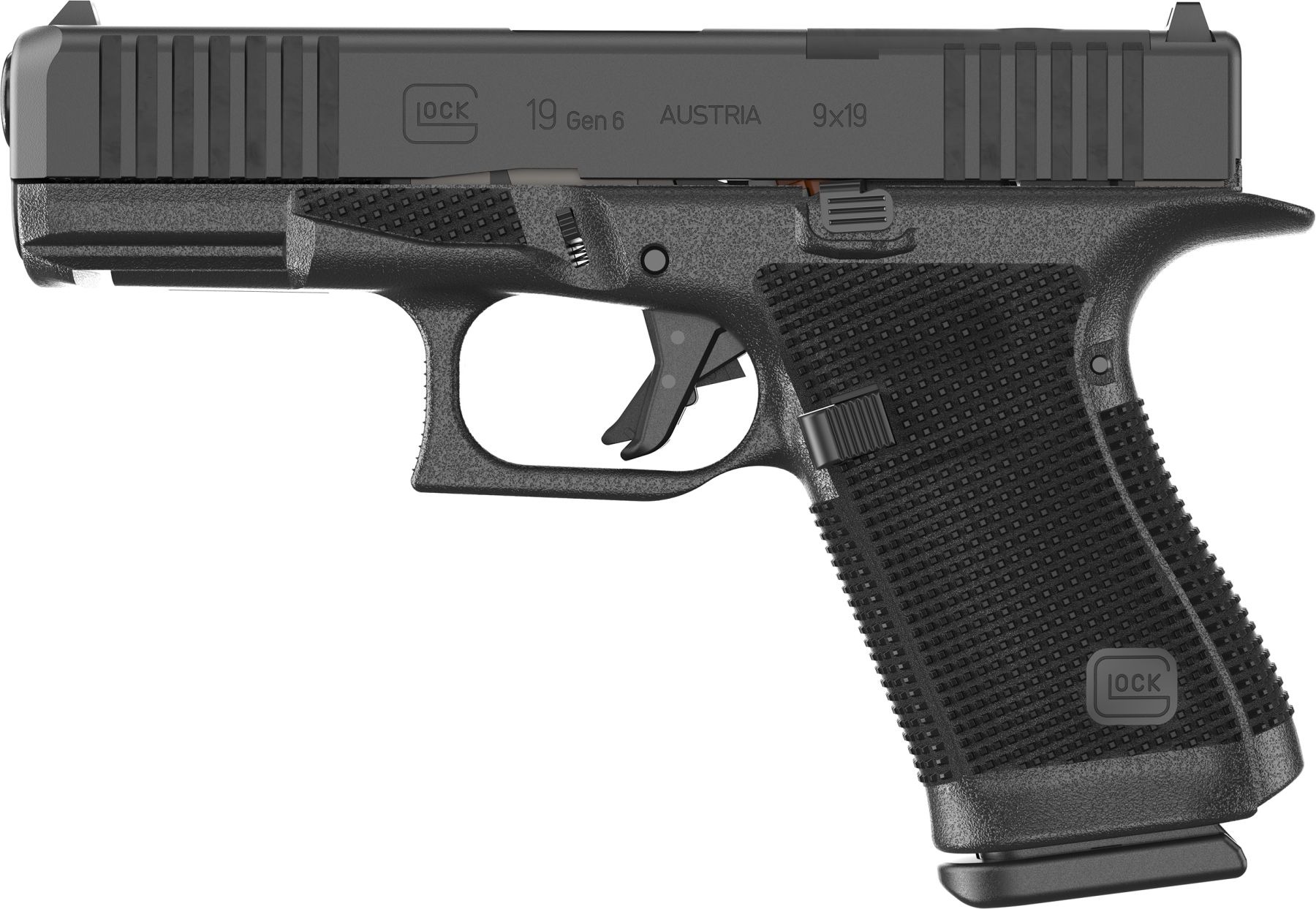 Glock G19 Gen6 9mm Pistol, 4.02" Optic Ready, Serrated Slide, 15+1 - 15+1 Rounds | 4.02" Barrel | Blue/Black - Image 3