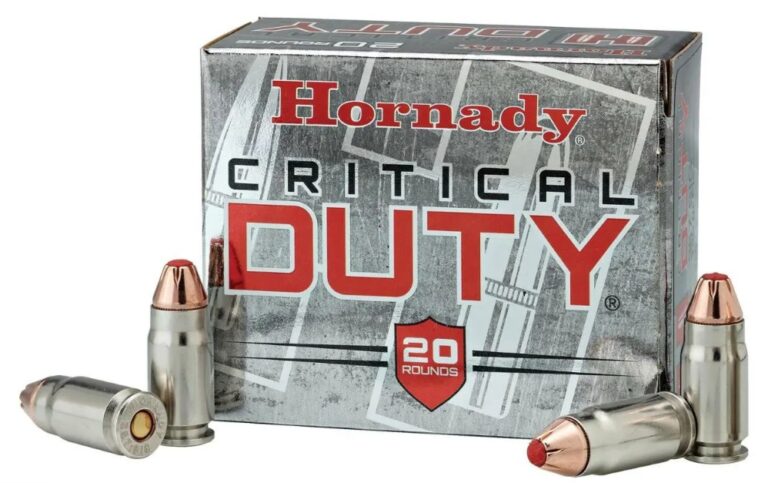 Hornady Critical Duty FlexLock 9mm 135gr 50 Round Box – Nickel Plated Brass Casing