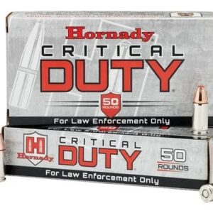 Hornady Critical Duty FlexLock 9mm 135gr 50 Round Box - Nickel Plated Brass Casing